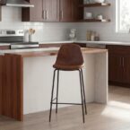 כיסא בר דגם אטלס חום דמוי עור