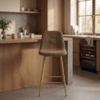 כיסא בר דגם סקלי חום