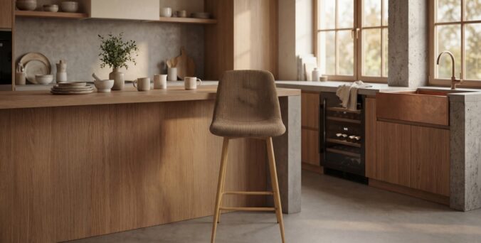 כיסא בר דגם סקלי חום