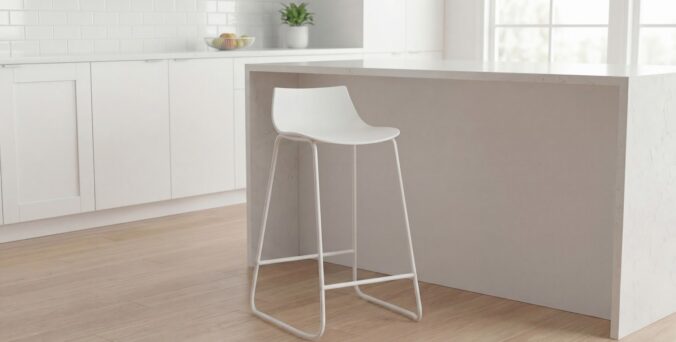 כיסא בר דגם עדי לבן