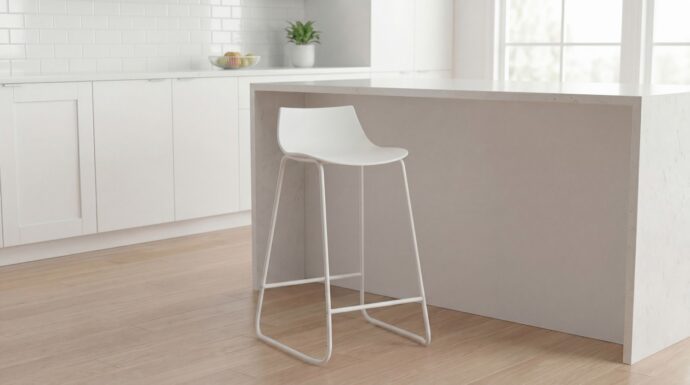 כיסא בר דגם עדי לבן