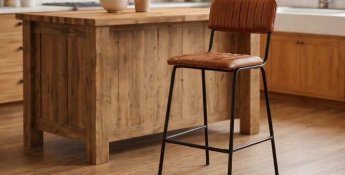 כיסא בר דגם ניס חום