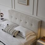 מיטה דגם בייסיק - שמנת בד טדי + מזרן מתנה