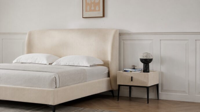 Marseille model bed - cream + free mattress