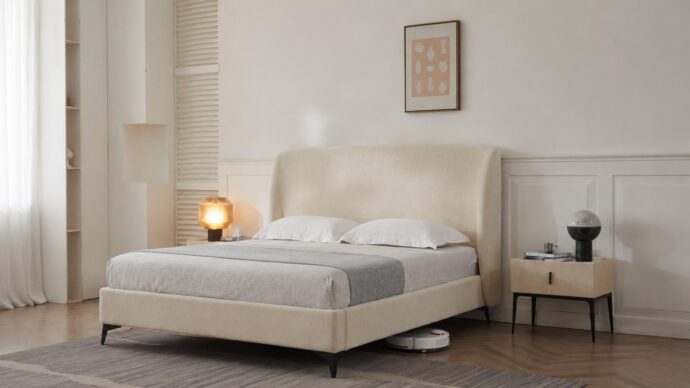 Marseille model bed - cream + free mattress