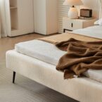 מיטה דגם דרים - שמנת פאבריק + מזרן מתנה