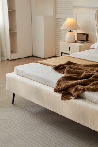 מיטה דגם דרים - שמנת פאבריק + מזרן מתנה