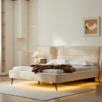 מיטה דגם דרים - שמנת פאבריק + מזרן מתנה