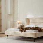 מיטה דגם דרים - שמנת פאבריק + מזרן מתנה