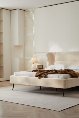 מיטה דגם דרים - שמנת פאבריק + מזרן מתנה