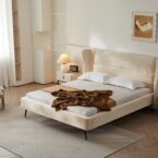 מיטה דגם דרים - שמנת פאבריק + מזרן מתנה