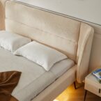 מיטה דגם דרים - שמנת פאבריק + מזרן מתנה