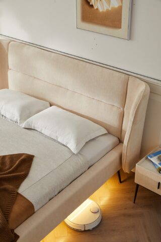 מיטה דגם דרים - שמנת פאבריק + מזרן מתנה