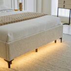 מיטה דגם הילה - שמנת בד טדי + ארגז מצעים ומזרן מתנה