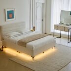 מיטה דגם הילה - שמנת בד טדי + ארגז מצעים ומזרן מתנה