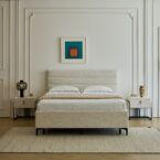 מיטה דגם הילה - שמנת בד טדי + ארגז מצעים ומזרן מתנה