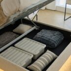 מיטה דגם הילה - שמנת בד טדי + ארגז מצעים ומזרן מתנה