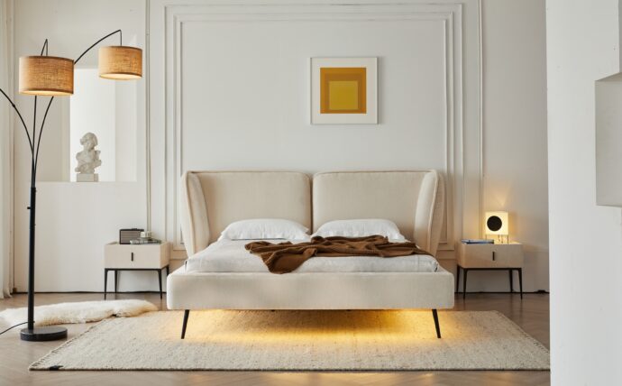 מיטה דגם מונאקו בגוון שמנת + מזרן מתנה