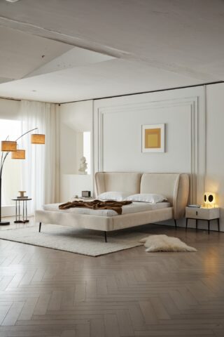 מיטה דגם מונאקו בגוון שמנת + מזרן מתנה