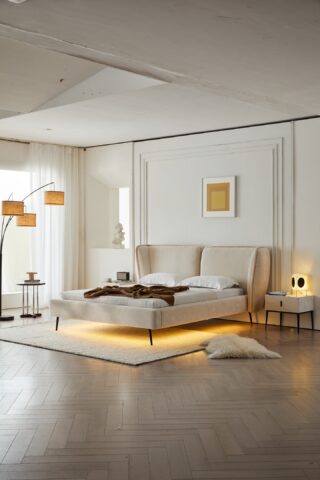 מיטה דגם מונאקו בגוון שמנת + מזרן מתנה