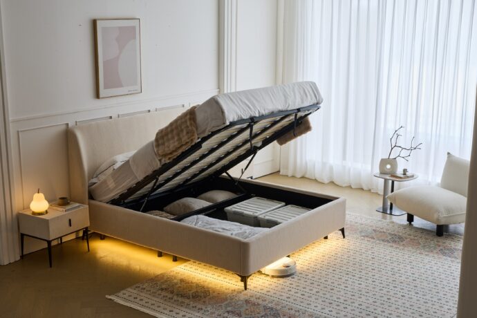 מיטה דגם מרסיי - שמנת + ארגז מצעים ומזרן מתנה