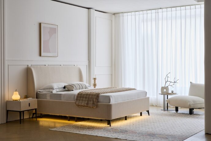 מיטה דגם מרסיי - שמנת + ארגז מצעים ומזרן מתנה