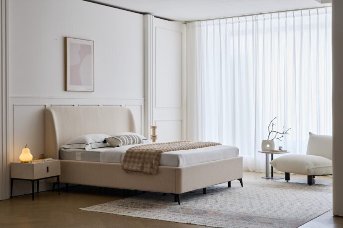 מיטה דגם מרסיי - שמנת + ארגז מצעים ומזרן מתנה