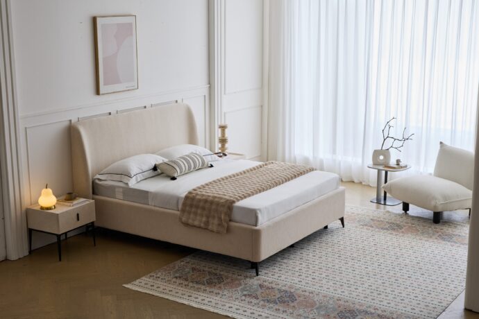 מיטה דגם מרסיי - שמנת + ארגז מצעים ומזרן מתנה