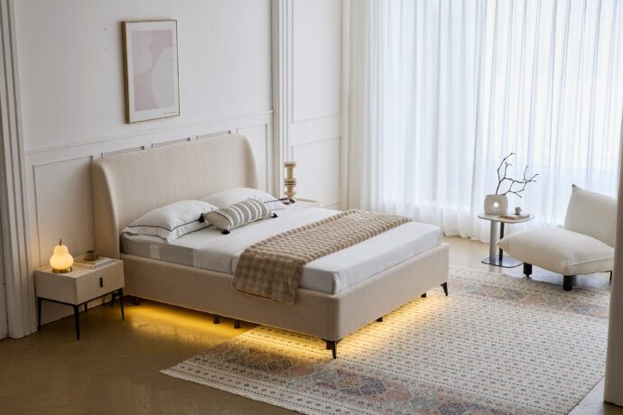 מיטה דגם מרסיי - שמנת + ארגז מצעים ומזרן מתנה