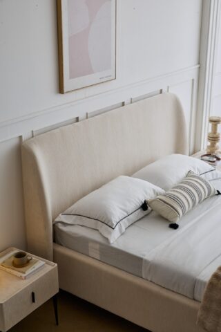 מיטה דגם מרסיי - שמנת + ארגז מצעים ומזרן מתנה