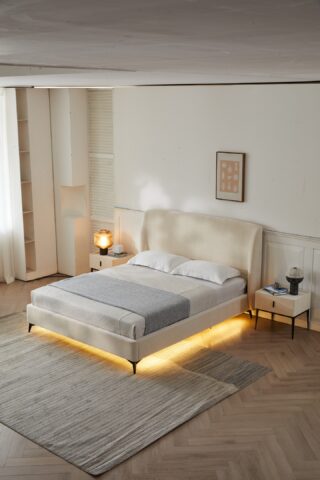 מיטה דגם מרסיי - שמנת + מזרן מתנה