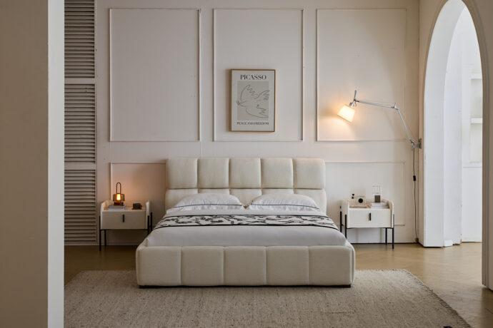 מיטה דגם סילבר - שמנת בד טדי + מזרן במתנה