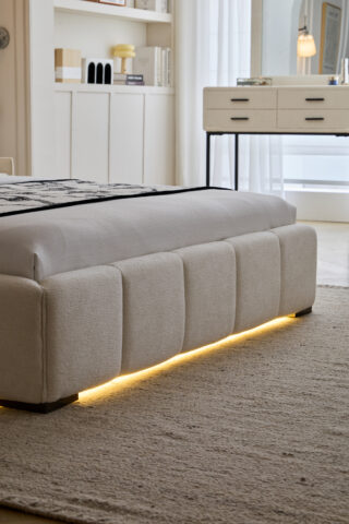 מיטה דגם סילבר - שמנת בד טדי + מזרן במתנה