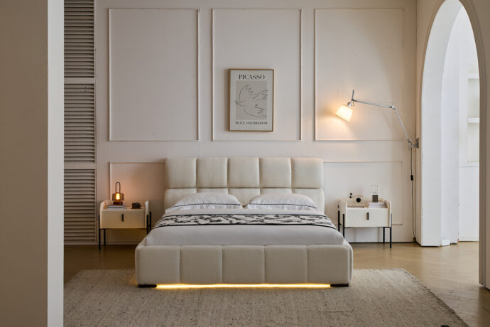 מיטה דגם סילבר - שמנת בד טדי + מזרן במתנה