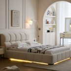 מיטה דגם סילבר - שמנת בד טדי + מזרן במתנה