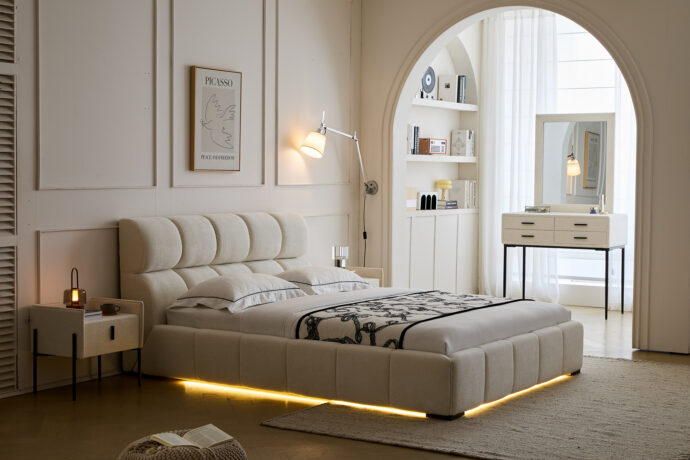 מיטה דגם סילבר - שמנת בד טדי + מזרן במתנה