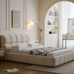 מיטה דגם סילבר - שמנת בד טדי + מזרן במתנה