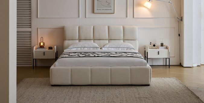 מיטה דגם סילבר - שמנת בד טדי + מזרן במתנה