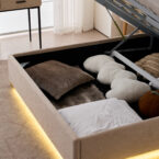 מיטה דגם עדן - סהרה בד טדי + ארגז מצעים ומזרן מתנה