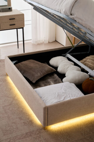 מיטה דגם עדן - סהרה בד טדי + ארגז מצעים ומזרן מתנה