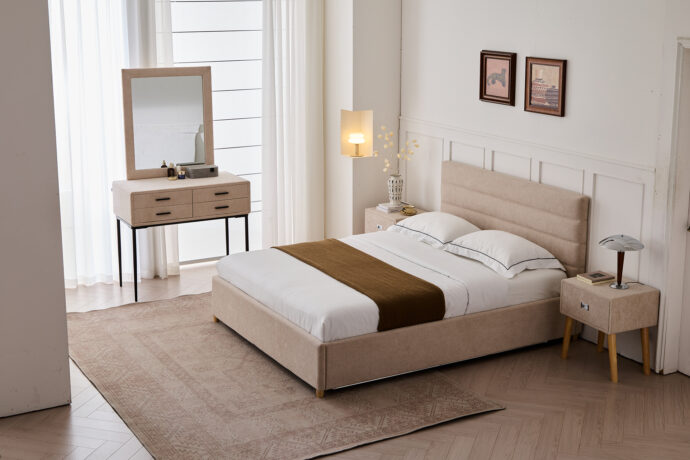 מיטה דגם עדן - סהרה בד טדי + ארגז מצעים ומזרן מתנה