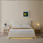 מיטה דגם עדן - שמנת בד טדי + ארגז מצעים ומזרן מתנה