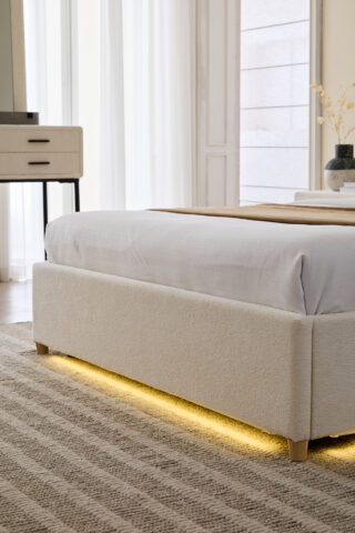 מיטה דגם עדן - שמנת בד טדי + ארגז מצעים ומזרן מתנה