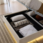 מיטה דגם עדן - שמנת בד טדי + ארגז מצעים ומזרן מתנה