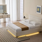 מיטה דגם עדן - שמנת בד טדי + ארגז מצעים ומזרן מתנה