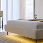 מיטה דגם פריז - שמנת בד טדי + מזרן במתנה