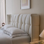 מיטה דגם פריז - שמנת בד טדי + מזרן במתנה