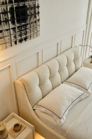 מיטה דגם רויאל - שמנת בד טדי + מזרן במתנה