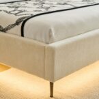 מיטה דגם רויאל - שמנת בד טדי + מזרן במתנה