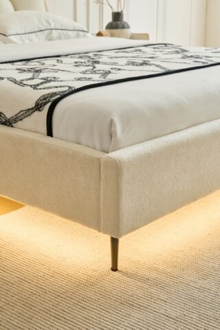 מיטה דגם רויאל - שמנת בד טדי + מזרן במתנה